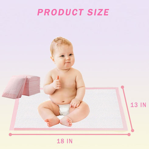 Disposable Changing Pad for Baby, 20 Pack Portable Waterproof Diaper Changing Pad Liner (Pink, 13x18 Inch)