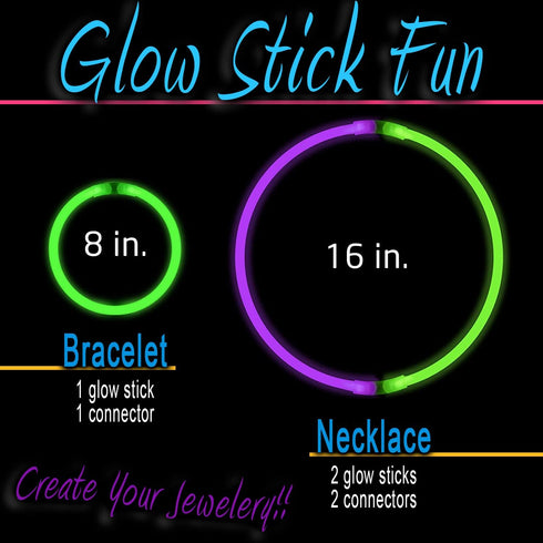 248 PCS Glow Sticks Party Pack, 100 Pcs 8 Inch Glow Sticks, 6 Glow Sticks Wands for Parties
