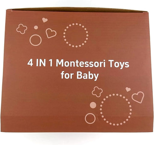 4 in 1 Baby Toy for 6-18 Months, Learning Toys for Babies, Busy Cube, Stacking Toys, Unicorn Pull String Toy