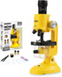 Little World Science Kits for Kids, Beginner Microscope Kit with LED 100X 400X 1200X Magnification