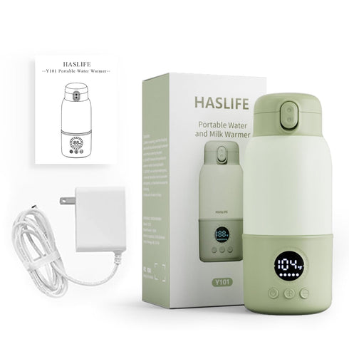 haslife 2-Min Warmer,12.8oz Portable Bottle Warmer for Travel, Fast Heating Baby Bottle Formula Container to Go