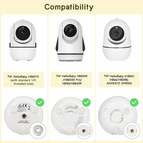 GAHOGA HB6550/HB6560/HB6240/HB65/HB6148/HB6339 SM935E, 360 Adjustable Baby Monitor Wall Mount for HelloBaby & ANMEATE