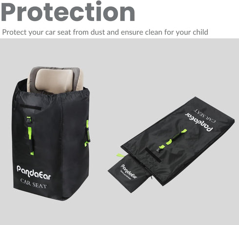 Backpack PandaEar Car Seat Travel Bag for Airplane, Water-Resistant Car Seat Cover with Shoulder Strap for Infant