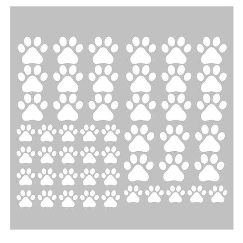 49 Pieces/Set Dog Paws Wall Decals - Vinyl Pawprints Sticker Animal Footprint Wall Art for Kids Nursery Bedroom (White)