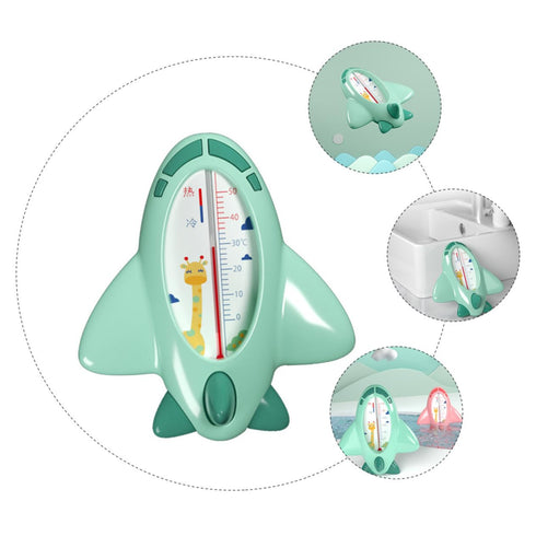 TOYANDONA Bath Water Thermometer Green Cartoon Plane Safe PP Material Newborn Floating Temperature Detector for Health
