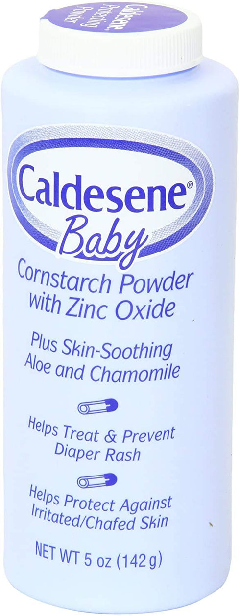 Caldesene 5 oz (Pack 2) Baby Cornstarch Powder With Zinc Oxide