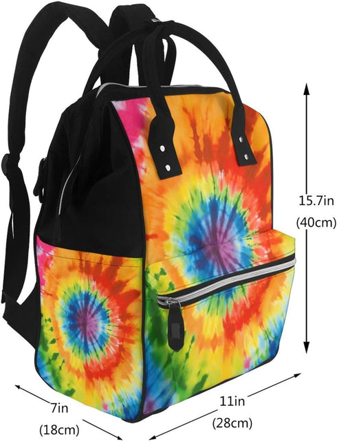 KHIRY Backpack Mummy Backpack Diaper Bag Nappy Baby Bag Sea Otter Multifunction Changing Bags for Travel, Tie Dye, One