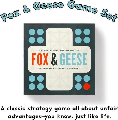 Brass Monkey Fox & Geese – Classic Strategy Game Set with Beautiful Painted Wooden Pieces for 2 Players