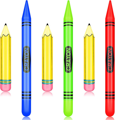 6 Pcs Giant Large Inflatable Crayons Hanging Neon Back to School Pencil