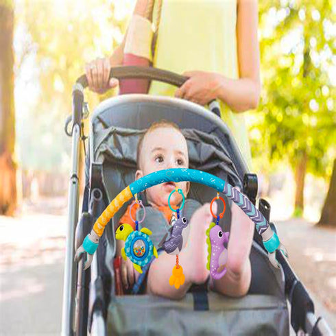 ORZIZRO 0 6 12 Baby Stroller Arch Toys, Crib Mobile for Infants Adjustable Bassinet Mobile with Universal Clamp