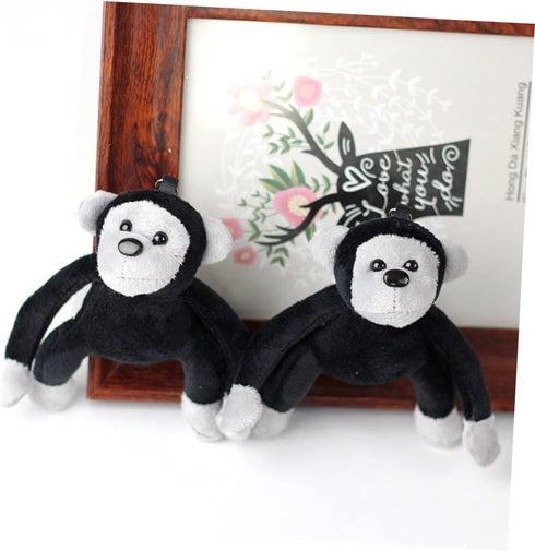 2pcs Orangutan Keychain Stuffed Monkey Plush Monkey Keyrings Gorilla Keychains Plush Animals Keychains for Backpacks Monkey Stuffed Animal Plush Gorilla Schoolbag Plush Pendants
