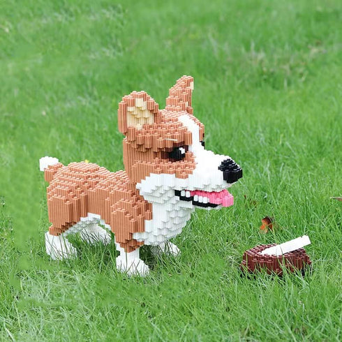 Animal Corgi Dog and Food Micro Building Blocks Set (1860PCS) - Gift for Adults and Kids