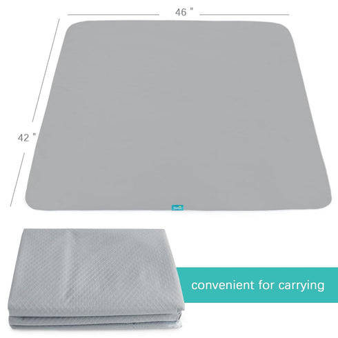2 Pack 42''46'' Splat Mat for Under High Chair & Arts & Crafts & Eating Mess, Waterproof Baby Playtime Anti-Slip High
