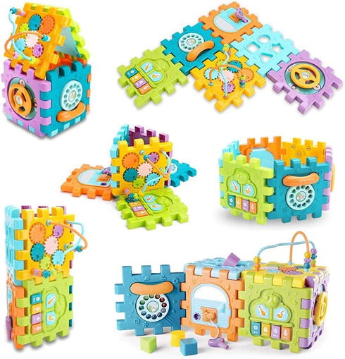 Activity Cube Baby Toys for 6 to 12 Months, Early Educational Music Light Up Play Center for 1-3 Years