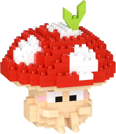 Jollcnoia Hide Mushroom Mini Cute Mushroom Animals Building Toy Set Adorable Plant Blocks