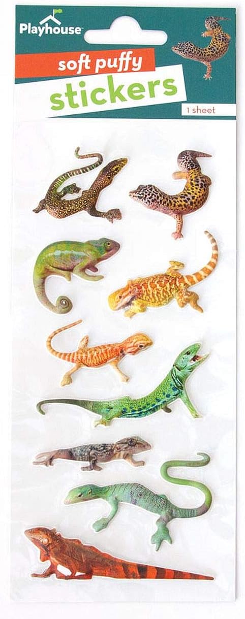 9-piece 1 Pack Playhouse Soft Puffy Sticker Sheet Sheet for Crafts, Trading & Collecting - Leapin' Lizards