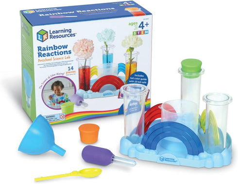 Learning Resources Rainbow Reactions, 14 Pieces, Ages 4+, Preschool Science Lab Kits for Kids