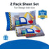 Set Set Everyday Kids Toddler Fitted Sheet and Pillowcase -Under Construction- Soft Breathable Microfiber Toddler Sheet
