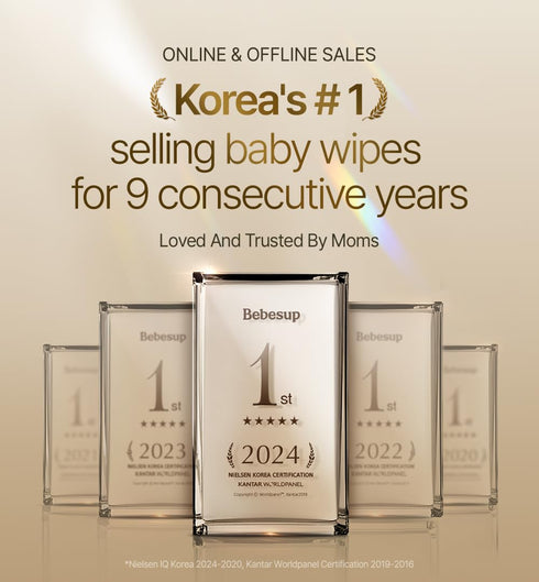 #1 (640 Count 8 Packs) BEBESUP- Korea's Light Baby Wipes - Safe even for Atopic Skin Hypoallergenic Water-Based