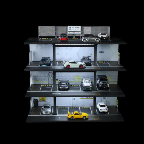 1/64 20 Scale Die-cast Model Car Display Case Organizer - Parking Garage Diorama Compatible with Hot Wheels Matchbox