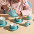 Sweejar Porcelain Tea Set for Little Girls, Kitchen Toys Tea Party Set for Kids, Includes Teapot, Cup & Saucer Set of 4