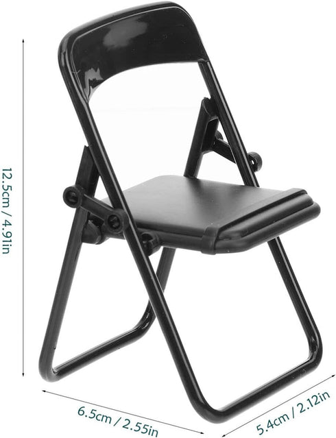 Gadpiparty 36 Pieces Mini Foldable Chairs 1/6 Scale Plastic Dollhouse Furniture Mini Desk Toys Simulation Stand Model Chair Desk Phone Stand for Doll Decoration