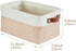 DECOMOMO Small Storage Baskets for Organizing, Linen Closet, Bathroom, Nursery, Fabric Bulk Decorative (Beige and