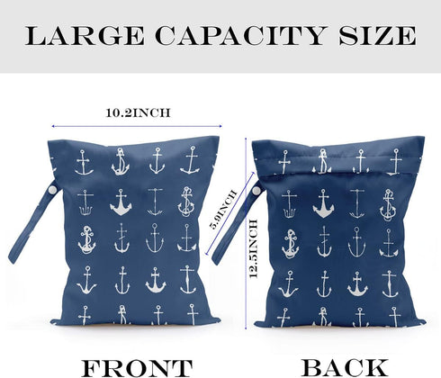 zcyxuuw 2 Pcs Wet Bag, Wet Dry Bag, Wet Bag for Swimsuit, Travel, Beach, Pool, Stroller, Diapers, Dirty Yoga Gym