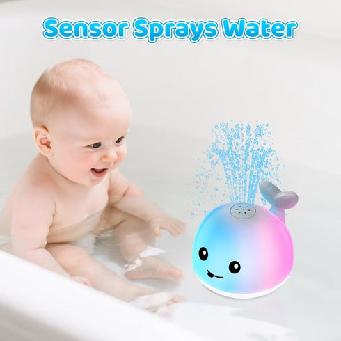 1-3 6-12 Summer 1 2 3 Baby Bath Toys for Kids Ages & Babies Months, Light Up Whale Sprinkler Water Pool Toys for Infant