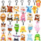 24PCS Mini Stuffed Animals Plush Toys Set, Keychain for Kids Easter Eggs Filler, Classroom Prize
