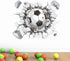 17"x16" 3D Soccer Football Cracked Wall Stickers, Removable Vinyl Decals for Kids Room