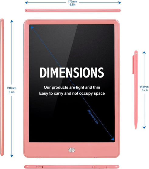 EooCoo 10 Inch LCD Writing Tablet - Drawing Board for Ages 3-6, Electronic Drawing Pad, Girl Birthday Gift