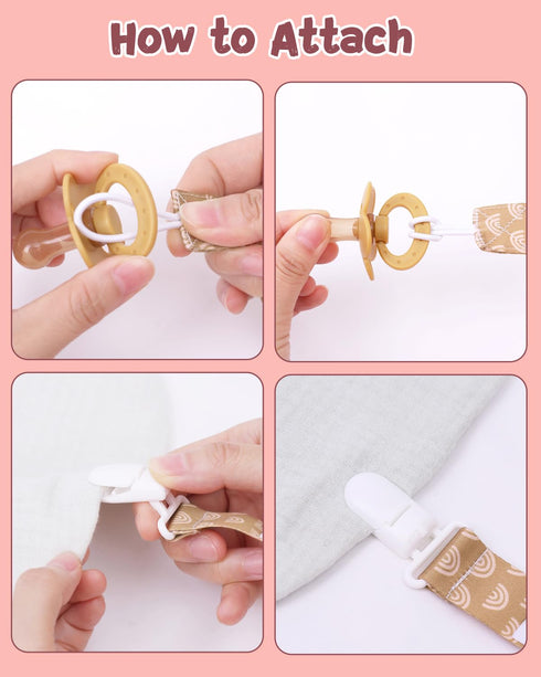 8 Pack, 8PB25 babygoal Baby Pacifier Clips Pacifier Holder Clips Fits for Most Pacifier and Binkies-Neutral Color