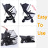 Orzbow Universal Mosquito Net for Stroller, Baby Bug Net with Two-Way Zippers, Portable Foldable Black