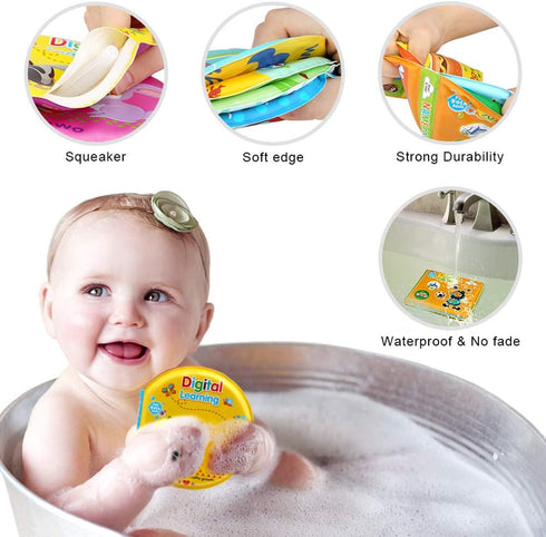 Baby Bath Toys, Nontoxic Bath Books for Babies Bath Time, Bathtub Toys for Toddlers 6 to 18 Months, Soft Educational