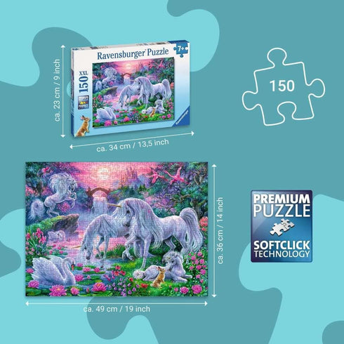 Ravensburger Unicorns in Sunset Glow - 150 Piece Jigsaw Puzzle for Kids
