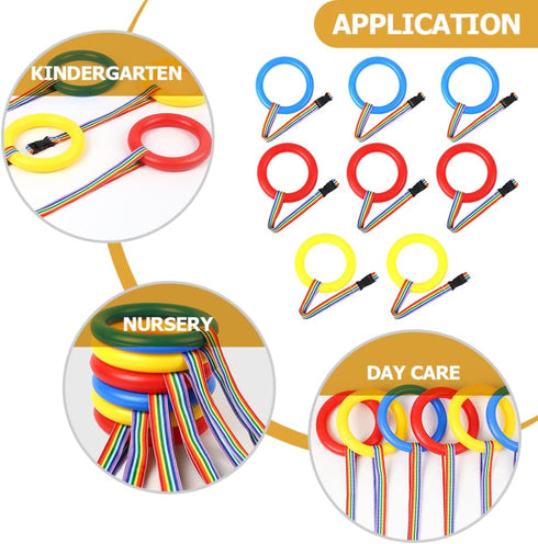 Kids Walking Rope - 8pcs Detachable Hold A Ring Walking Rope with Handles for Daycare Outdoor Safety
