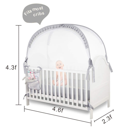 ZXPLO Baby Safety Crib Tent Infant Pop up Mosquito Net Nursery Bed Canopy Netting Cover - Keep Baby from Climbing Out