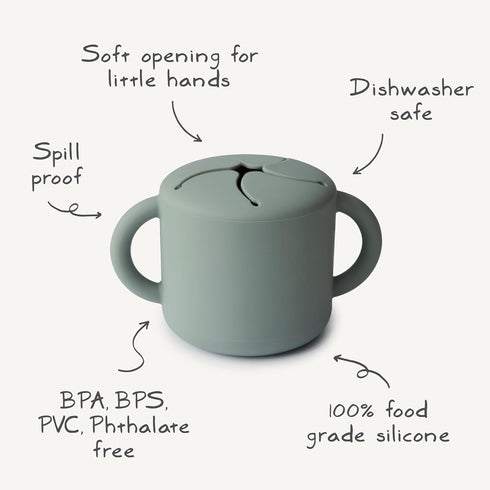 mushie Silicone Snack Cup | Spill Proof Food Container for Toddler and Baby (Whales)