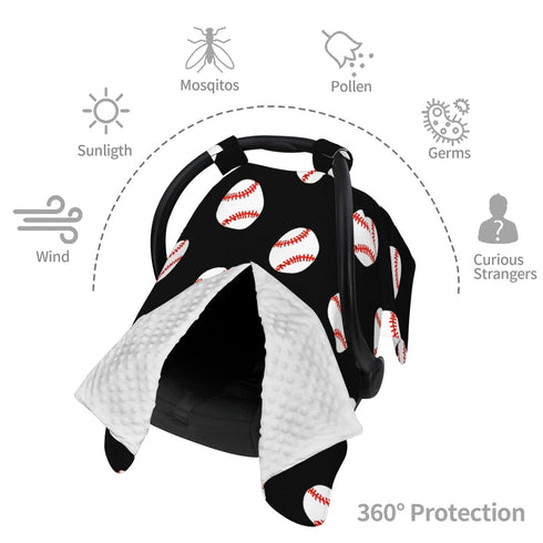 Hcpwzrf Baseball Baby Car Seat Cover & Nursing Cover - Breathable Stretch Multi-Use Cover for Breastfeeding, Stroller