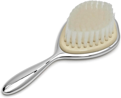 Set Silver-Plated Baby Brush and Comb Elegant Keepsake Gift for Newborns, Christening, or Baby Shower