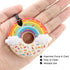 Rainbow Donut Sensory Chew Teether for Kids, Food Grade Silicone Safety Teething Toy for Autism & Teething Needs