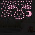 Tweruna 100 1 3D Stars & Moon Glow in The Dark Stars for Ceiling, Pink Glowing Wall Stickers with Adhesive Pads
