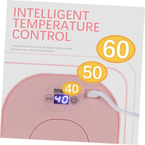 7.87X4.72X3.74In Toyvian Portable USB Wipes Warmer Box with Adjustable Temperature Display Baby Wet Tissue Heater