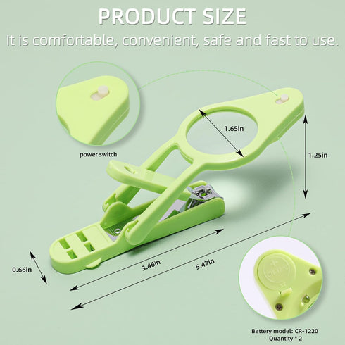 Nail Clippers with Fold-Away Magnifier and LED Light, Lighted Nail Clipper for Elderly Seniors Pets and Baby