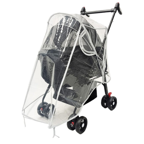 KIMILEAY Unisize Pet Stroller Rain Cover, EVA Transparent Waterproof & Windproof Cover for Snow Rain Wind, Foldable
