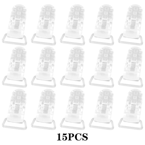 15pcs Environmental Plastic Pacifier Holder Clips Transparent Suspender Clips with Duckbill Plaything Holder Replacement for DIY Teething Toys Baby Blankets Clothes