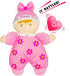 June Garden 9" My First Doll Sienna, Soft Plush Baby Doll with Rattle, Pink Outfit