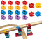 Wooden Train Track Accessories, 20 pcs Wooden Track Connector, Compatible with All