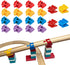Wooden Train Track Accessories, 20 pcs Wooden Track Connector, Compatible with All